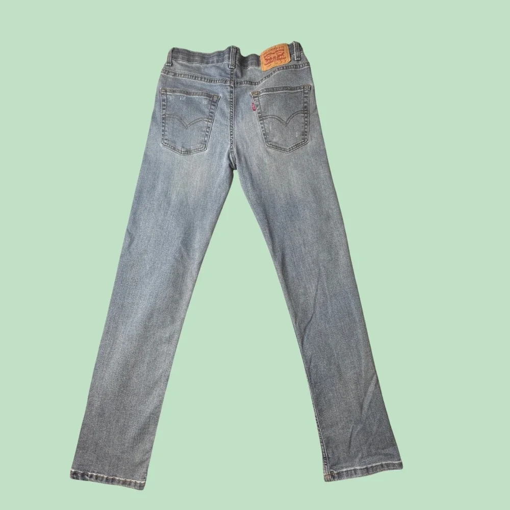 Levi's 514 Jeans Boys 16 Regular Blue Straight Fit Distressed Elastic Waistband